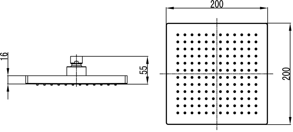 Κεφαλή ντους Μαύρη CFT205B PRAXIS KARAG 20x20cm 4 CFT205B Κεφαλή ντους Μαύρη CFT205B PRAXIS KARAG 20x20cm 5206836028026 CFT205B