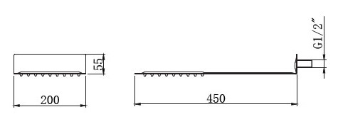 CFT801 Κεφαλή ντους CFT801 PRAXIS KARAG 20x45cm 5206836019659 CFT801