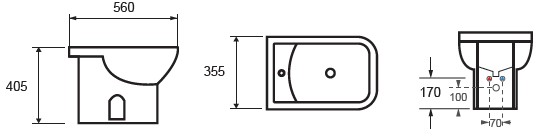 CY131 Μπιντέ δαπέδου SQUARE CY 131 KARAG 5206836020181 CY131