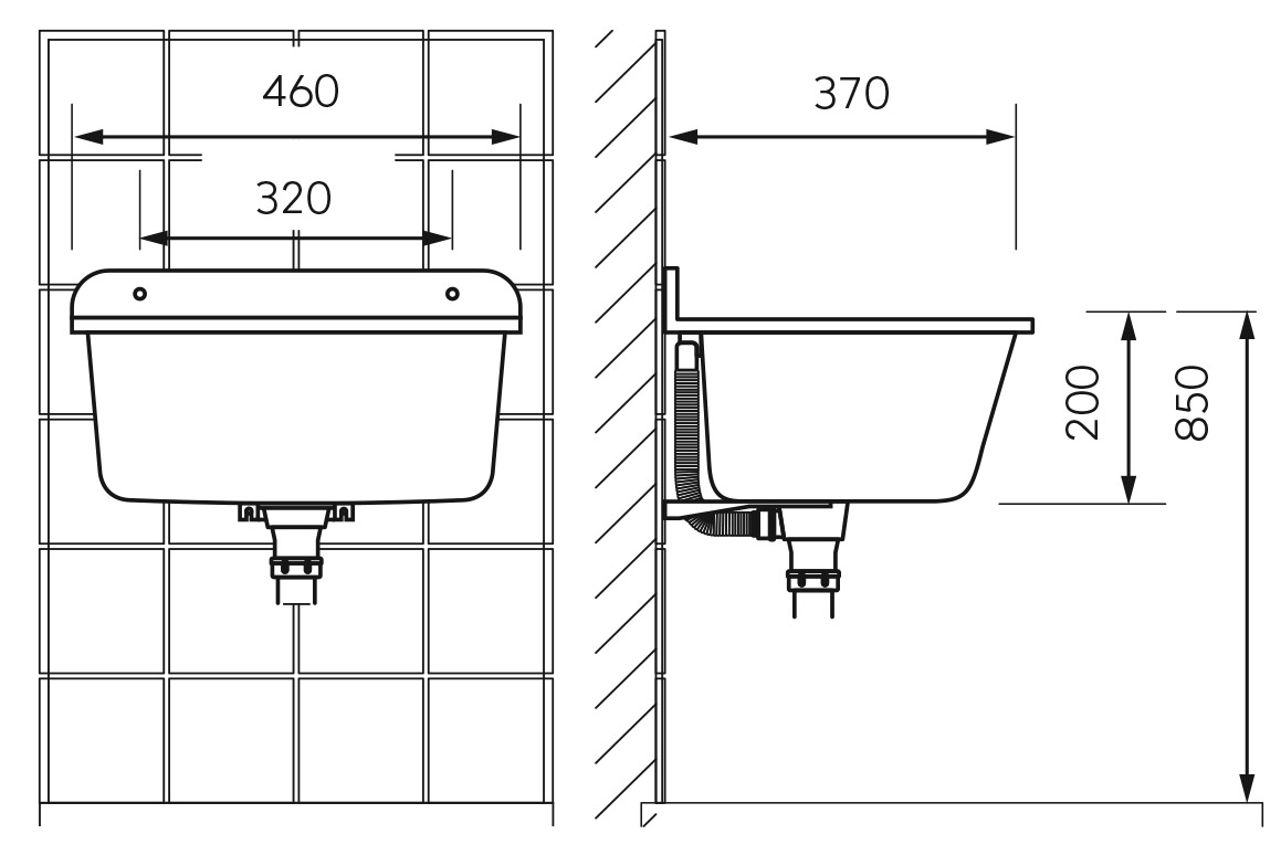 DRK37 46 Νεροχύτης κουζίνας λευκός DRK37/46W FERRO 46x37cm 5902194950008 DRK37.46W
