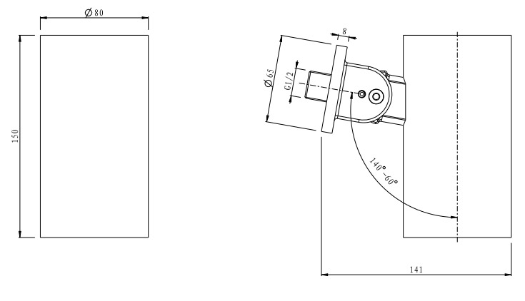 Κεφαλή ντους Μαύρη H34502 31 KARAG Ø8cm 4 Drawing of H345 889 Κεφαλή ντους Μαύρη H34502 31 KARAG Ø8cm 5206836680606 H3450231