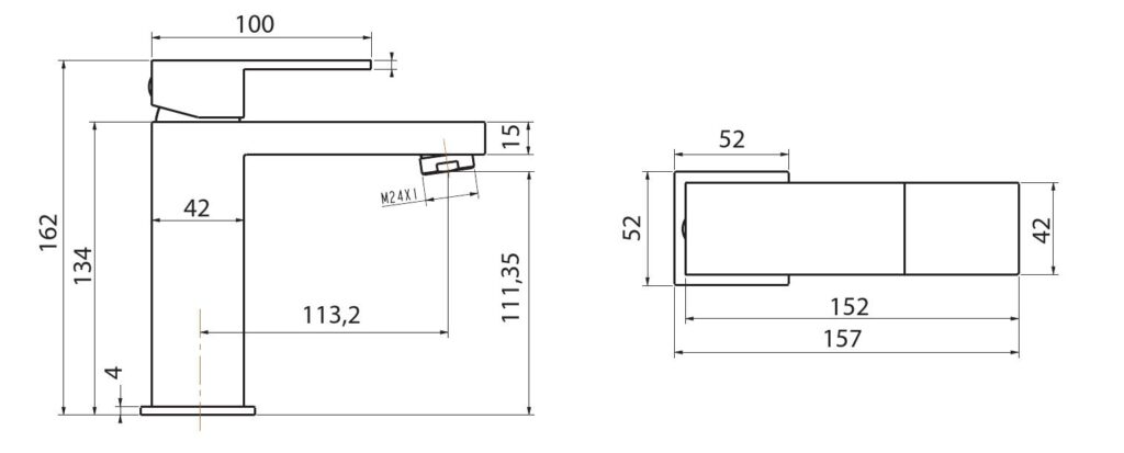 E02FA382 Μπαταρία νιπτήρος DELOS Chrome E02FA382-CP KARAG 5206836064642 E02FA382-CP