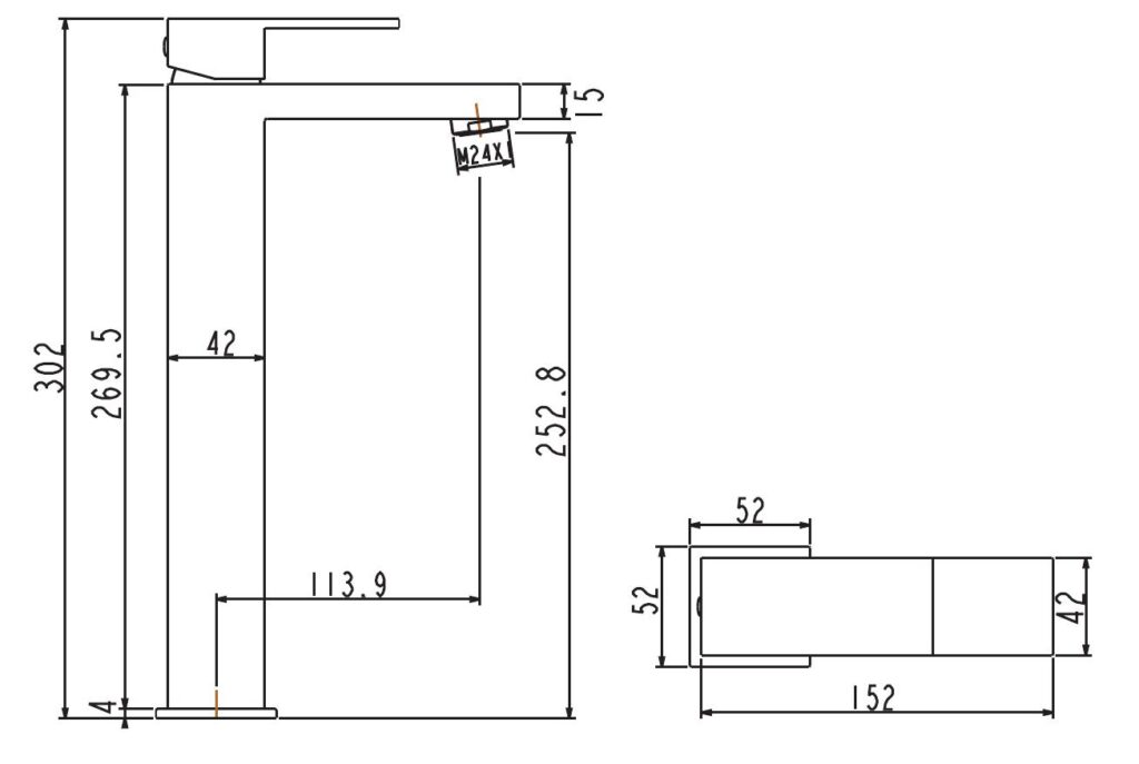 E02FA382H Μπαταρία νιπτήρος υψηλή DELOS Nero E02FA382H-BL KARAG 5206836064697 E02FA382H-BL