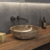 Νιπτήρας επικαθήμενος πέτρινος ELENA Grey KARAG Ø40x12cm 5206836064802 ELENA-GR
