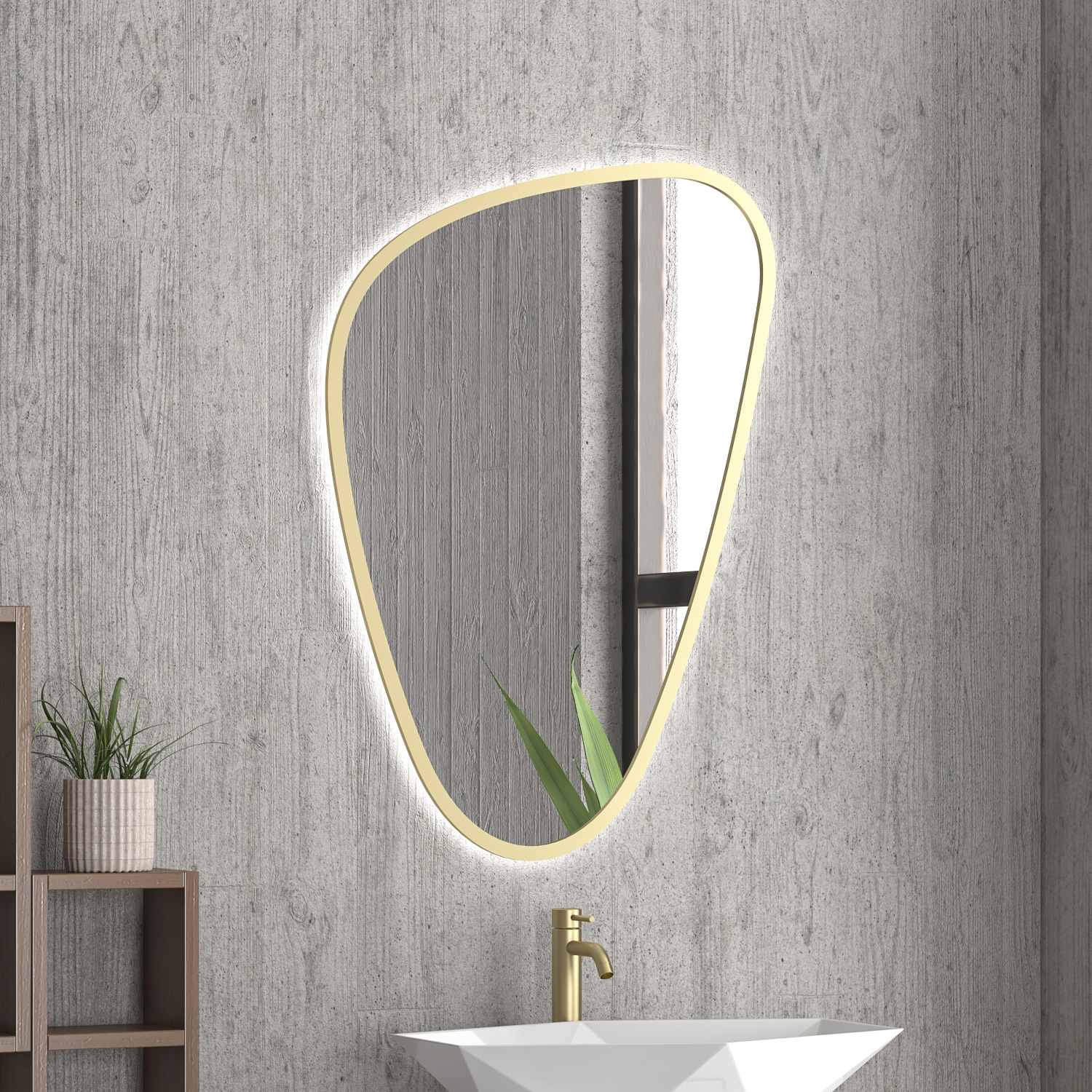 Καθρέπτης με κρυφό φωτισμό ELENA Gold KARAG 68x100x24cm 3 Καθρέπτης με κρυφό φωτισμό ELENA Gold KARAG 68x100x24cm 5907546876029 ELENA-G