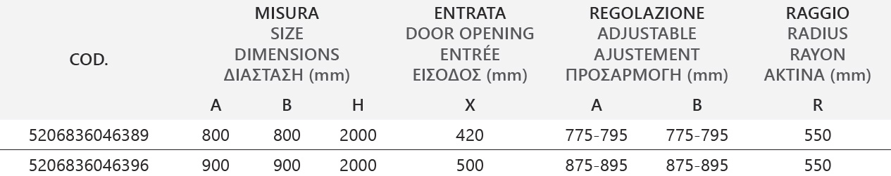 Καμπίνα ημικυκλική με διάφανο κρύσταλλο ELYSIUM 200 KARAG 5 ELYSIUM 200 CROMO CLEAR Καμπίνα ημικυκλική με διάφανο κρύσταλλο ELYSIUM 200 KARAG 5206836090283 ELY200