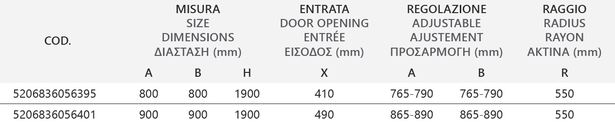 Καμπίνα ημικυκλική με σατινέ κρύσταλλο FLORA 200 Cromo KARAG 5 FLORA 200 CROMO ICY Καμπίνα ημικυκλική με σατινέ κρύσταλλο FLORA 200 Cromo KARAG 5206836615127 FLOS200