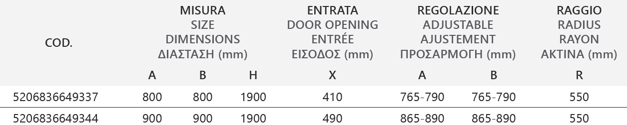 FLORA 200 NERO ICY Καμπίνα ημικυκλική με σατινέ κρύσταλλο FLORA 200 Black KARAG 5206836655451 FLONE200S