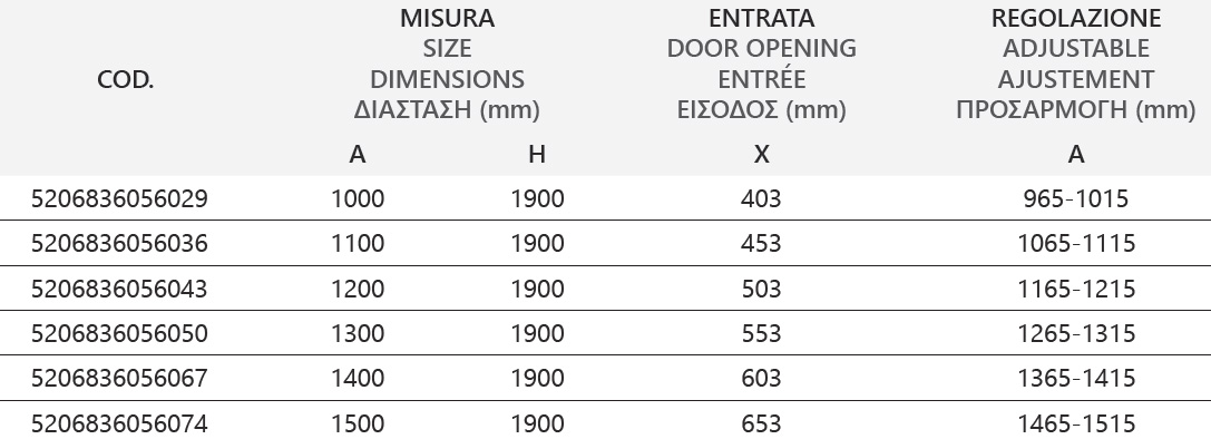 Καμπίνα από τοίχο σε τοίχο με διάφανο κρύσταλλο FLORA 500 Cromo KARAG 5 FLORA 500 CROMO CLEAR Καμπίνα από τοίχο σε τοίχο με διάφανο κρύσταλλο FLORA 500 Cromo KARAG 5206836090818 FLO500
