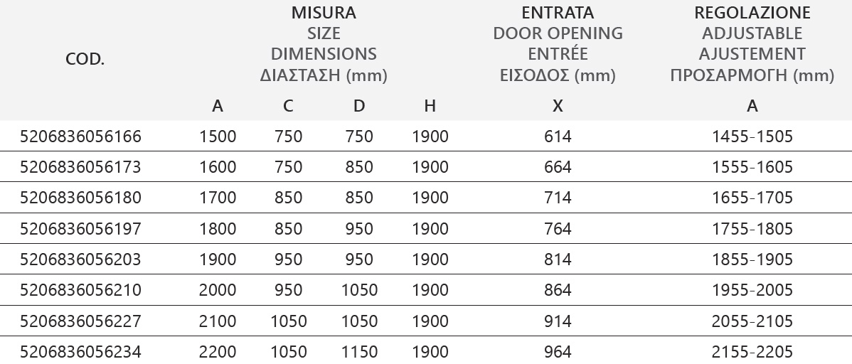 Καμπίνα από τοίχο σε τοίχο με διάφανο κρύσταλλο FLORA 600 Cromo KARAG 5 FLORA 600 CROMO CLEAR Καμπίνα από τοίχο σε τοίχο με διάφανο κρύσταλλο FLORA 600 Cromo KARAG 5206836090856 FLO600