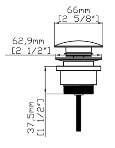 G9800 Βαλβίδα νιπτήρος D148-GM Gun Metal KARAG 5206836619088 D148GM