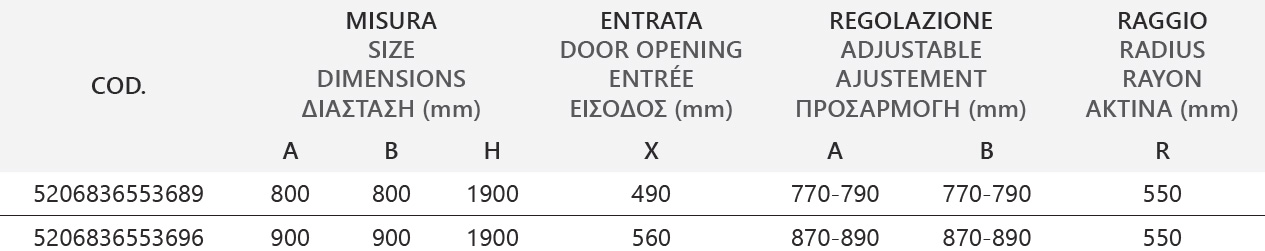 Καμπίνα ημικυκλική με διάφανο κρύσταλλο INOX 200 Cromo KARAG 5 INOX 200 CROMO CLEAR Καμπίνα ημικυκλική με διάφανο κρύσταλλο INOX 200 Cromo KARAG 5206836615066 INOX200