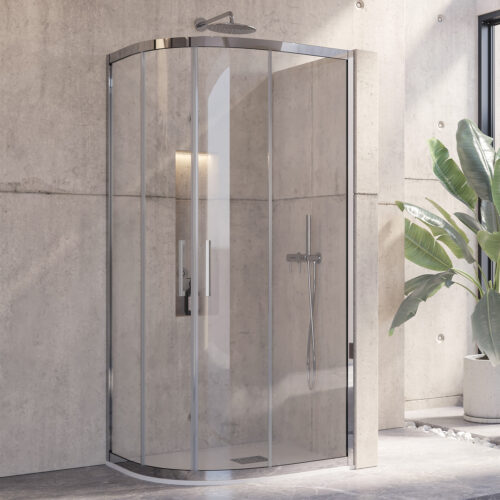 Καμπίνα ημικυκλική με διάφανο κρύσταλλο INOX 200 Cromo KARAG 80x80x190cm 5206836553689 INOX20080