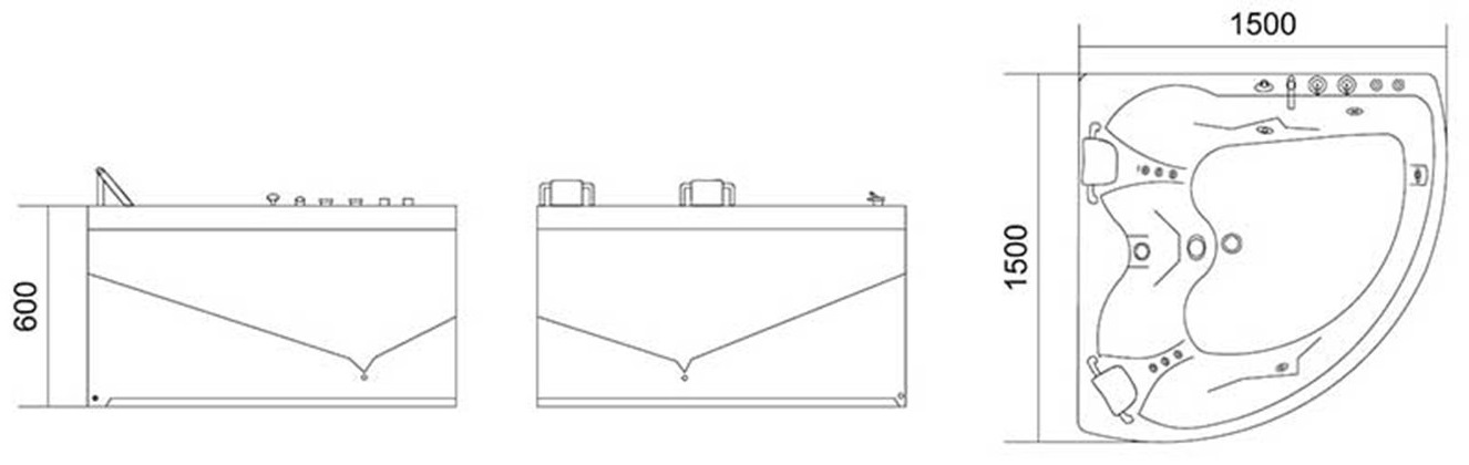 Μπανιέρα με σύστημα υδρομασάζ LUSTICIA K-1202 KARAG 150x150x60cm 4 K 1202 Μπανιέρα με σύστημα υδρομασάζ LUSTICIA K-1202 KARAG 150x150x60cm 5206836523521 K-1202