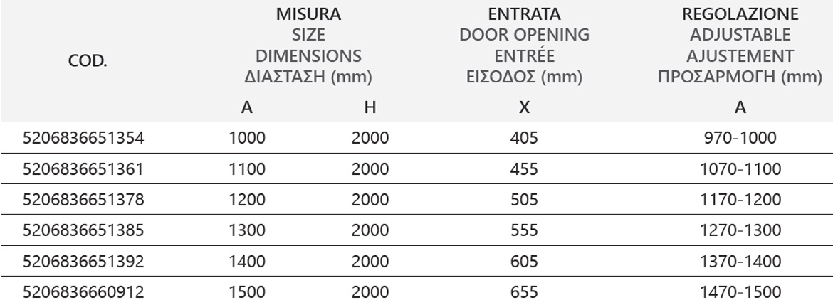 LEA 400 NERO CLEAR Καμπίνα από τοίχο σε τοίχο με διάφανο κρύσταλλο LEA 400 Black KARAG 5206836668413 LEA400-N