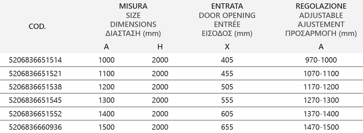 LEA 400 ORO CLEAR Καμπίνα από τοίχο σε τοίχο με διάφανο κρύσταλλο LEA 400 Gold KARAG 5206836668437 LEA400-O