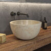 Νιπτήρας επικαθήμενος πέτρινος LEYLA Cream KARAG Ø40x20cm 5206836064826 LEYLA-CR