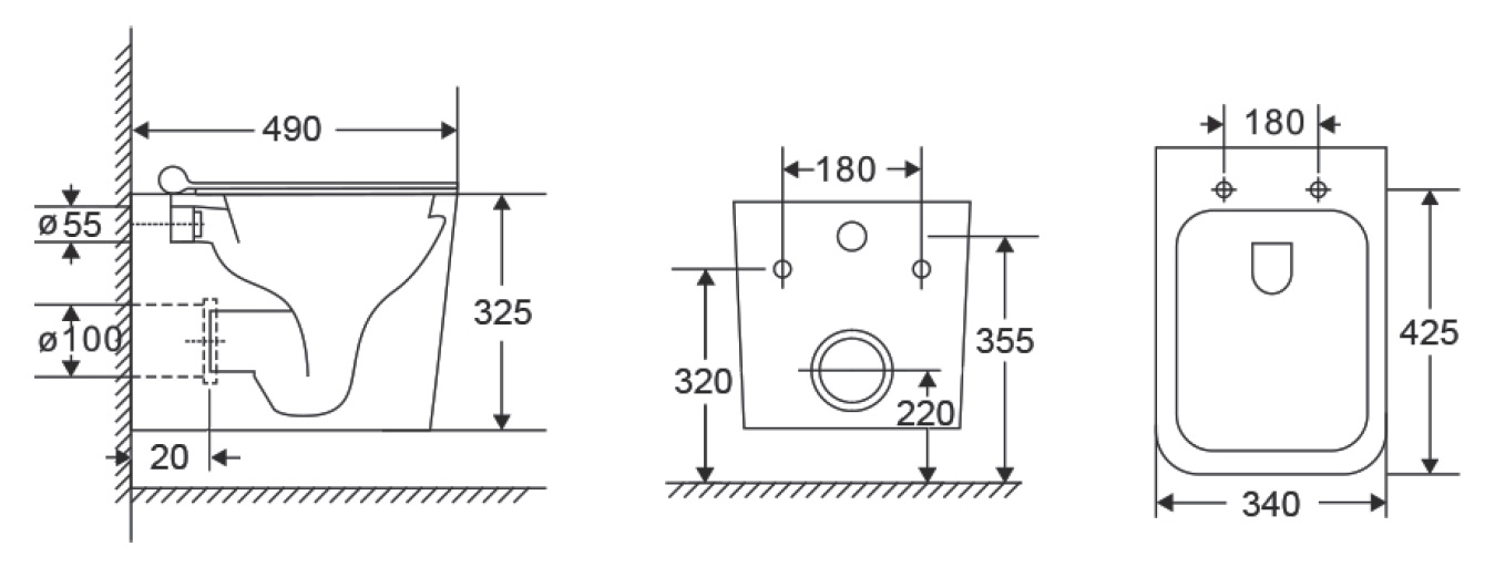 LT 052E R SXEDIO Λεκάνη αναρτώμενη rimless με κάλυμμα LT 052E KARAG 5206836054407 LT052E-R