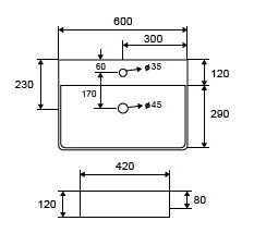 LT2173 Νιπτήρας επικαθήμενος LT 2173 KARAG 60x42x12cm 5206836561400 LT2173