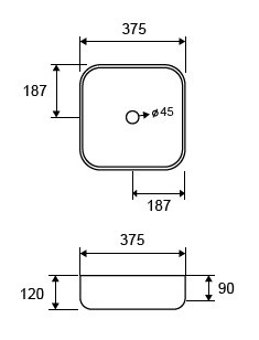 LT2184 Νιπτήρας επικαθήμενος LT 2184 KARAG 37,5x37,5x12cm 5206836561325 LT2184