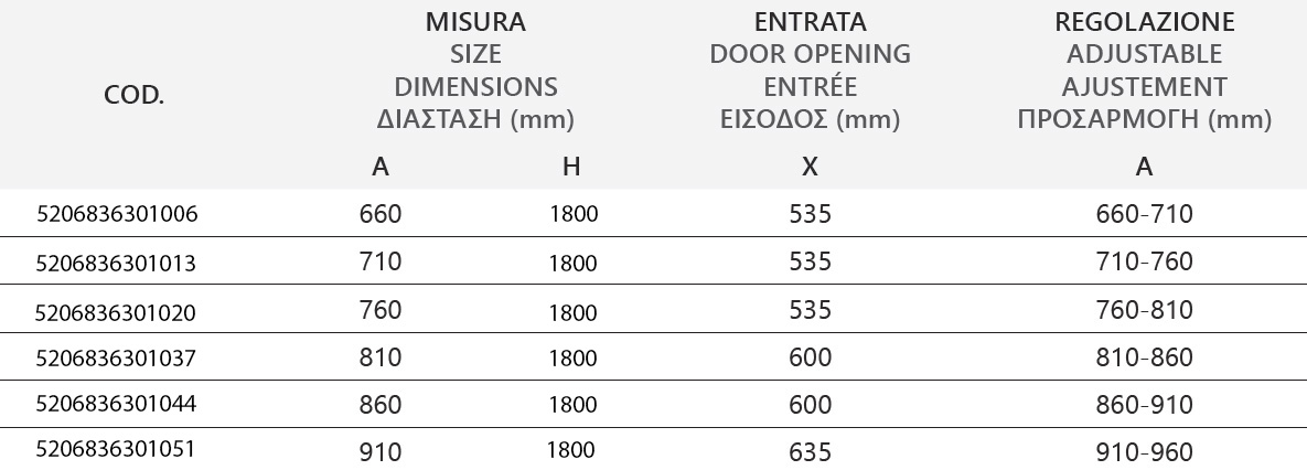 Καμπίνα σπαστή από τοίχο σε τοίχο με σεριγραφάτο κρύσταλλο M4S Cromo KARAG 5 M 4S CROMO SER Καμπίνα σπαστή από τοίχο σε τοίχο με σεριγραφάτο κρύσταλλο M4S Cromo KARAG 5206836090993 M4SS