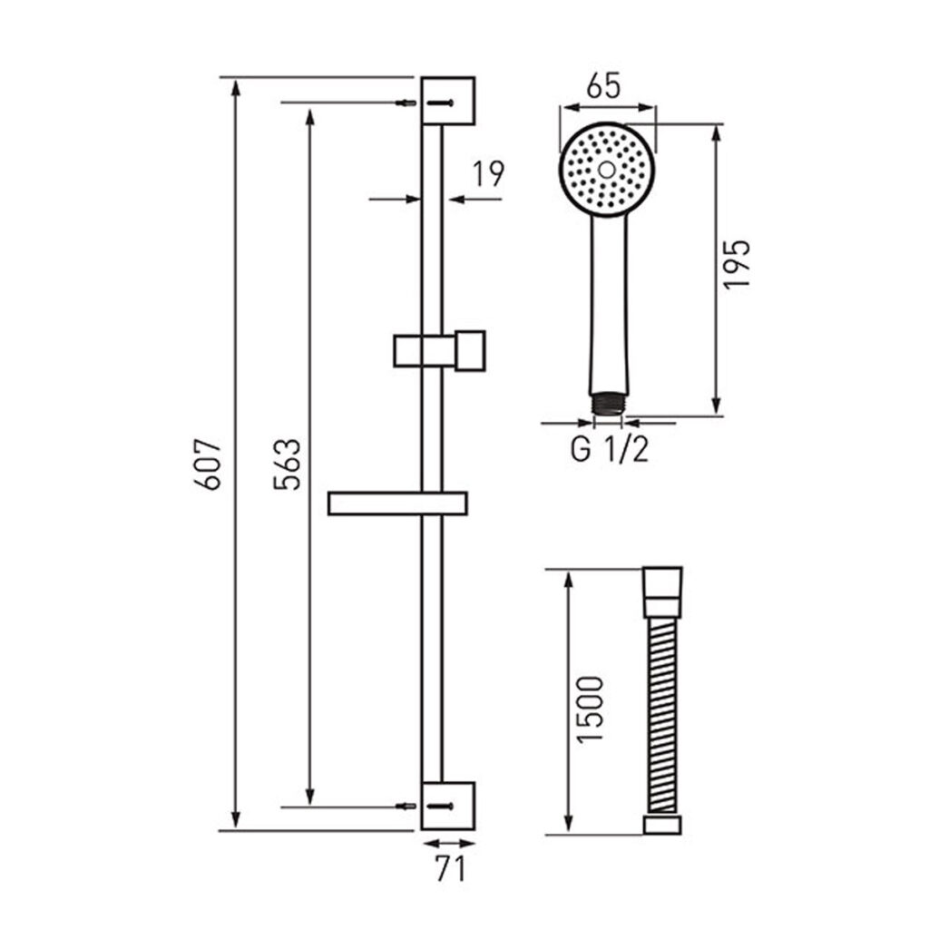 N120 Κολόνα ντους με ράφι και τηλέφωνο SIMPLA N120 FERRO 5901095693298 N120