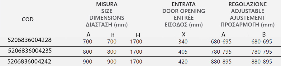 Καμπίνα τετράγωνη με διάφανο κρύσταλλο NEW FLORA 100 Cromo KARAG 170cm 5 NEW FLORA 100 CROMO CLEAR 1700 Καμπίνα τετράγωνη με διάφανο κρύσταλλο NEW FLORA 100 Cromo KARAG 170cm 5206836615516 NFL100170