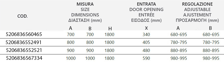 Καμπίνα τετράγωνη με σεριγραφάτο κρύσταλλο NEW FLORA 100 Cromo KARAG 180cm 5 NEW FLORA 100 SQUARE CROMO SER Καμπίνα τετράγωνη με σεριγραφάτο κρύσταλλο NEW FLORA 100 Cromo KARAG 180cm 5206836626802 NFLS100SQ
