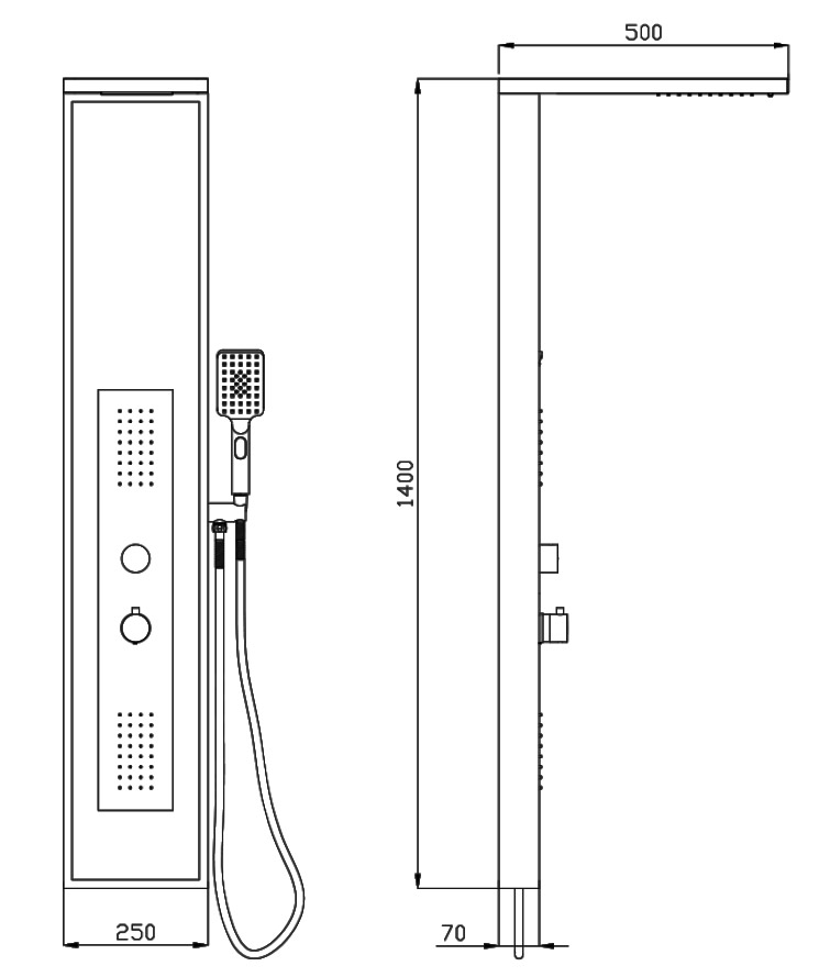 NIOS S9237 Στήλη υδρομασάζ με μοτίβο μαρμάρου ELLI S9237-5 KARAG 5206836629605 S9237-5