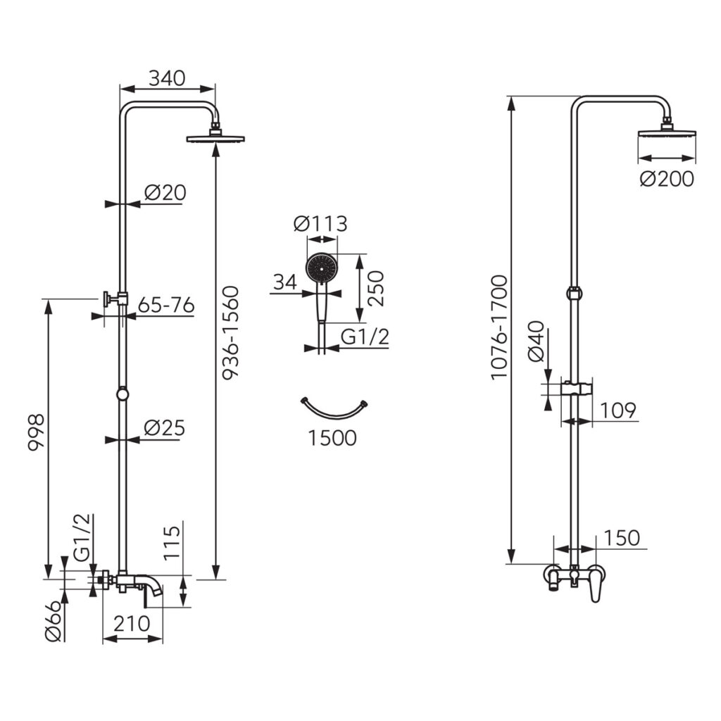 NP78 BAG13U Μπαταρία σταθερού ντους ALGEO NP78-BAG13U FERRO 5902194994415 NP78-BAG13U