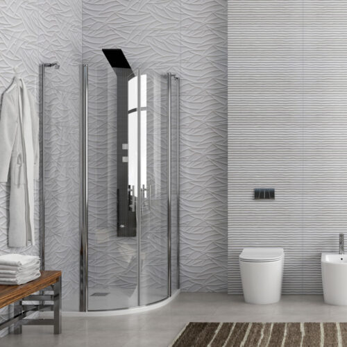 Καμπίνα ημικυκλική με διάφανο κρύσταλλο PANEX 200 Cromo KARAG 80x80x190cm 5206836050195 PAN20080
