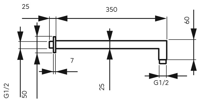RN350K Βραχίονας παροχής νερού RN350K FERRO 35cm 5903738205158 RN350K