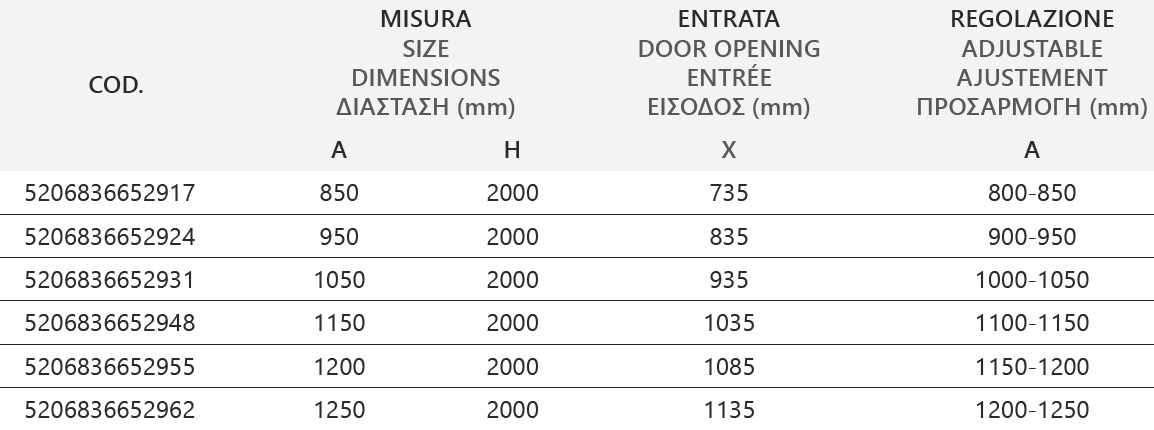 S 28 ALTO SALLON NERO FUME Καμπίνα από τοίχο σε τοίχο με fume κρύσταλλο S 28 ALTO SALLON Black KARAG 5206836668062 S28SH-NF