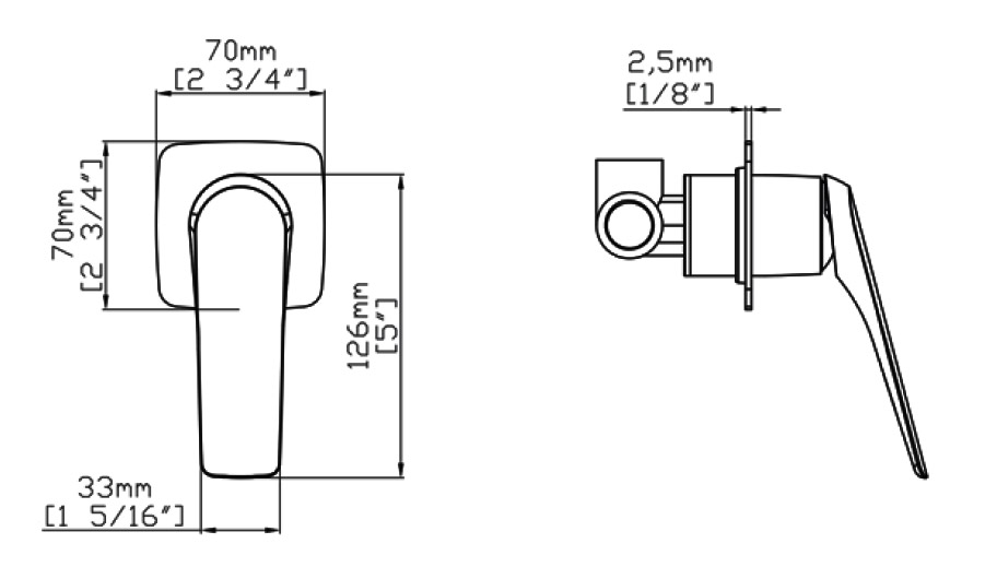 S050 Μίκτης ντους μονός LEA Gun Metal S050A21 KARAG 5206836617053 S050GM