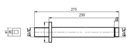 Βραχίονας παροχής νερού Μαύρος SA-Y215 KARAG 25cm 4 SA Y215 Βραχίονας παροχής νερού Μαύρος SA-Y215 KARAG 25cm 5206836021126 SA-Y215-N