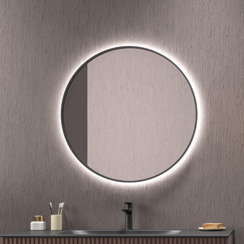 Καθρέπτης με κρυφό φωτισμό SHARON Black KARAG Ø80cm 8435324904499 SHARON80-B