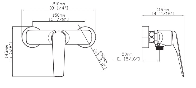 Μπαταρία ντους LEA Gun Metal SO05011 KARAG 4 SO050 11 45 1 Drawing edit 1581 Μπαταρία ντους LEA Gun Metal SO05011 KARAG 5206836680569 SO05011-GM
