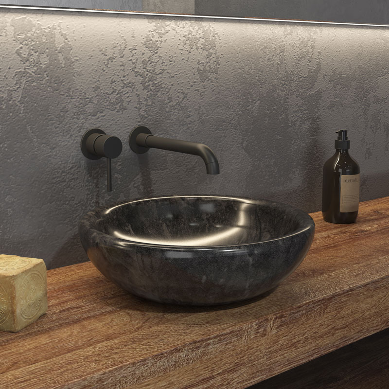 Νιπτήρας επικαθήμενος πέτρινος SORA Nero KARAG Ø40x12cm 3 Νιπτήρας επικαθήμενος πέτρινος SORA Nero KARAG Ø40x12cm 5206836064925 SORA-NR