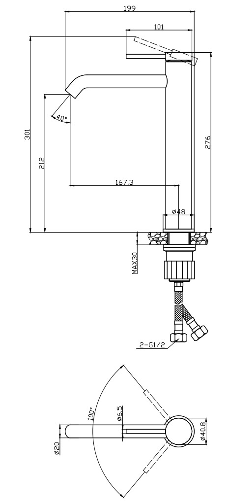 SXEDIO 24615 270 Μπαταρία νιπτήρος υψηλή JOAN Cromo 24615-424A KARAG 5206836665757 24615-424A