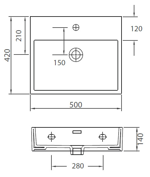 SXEDIO 53709 Νιπτήρας αναρτώμενος DAPHNE 53709 KARAG 50x42x14cm 5206836012872 53709