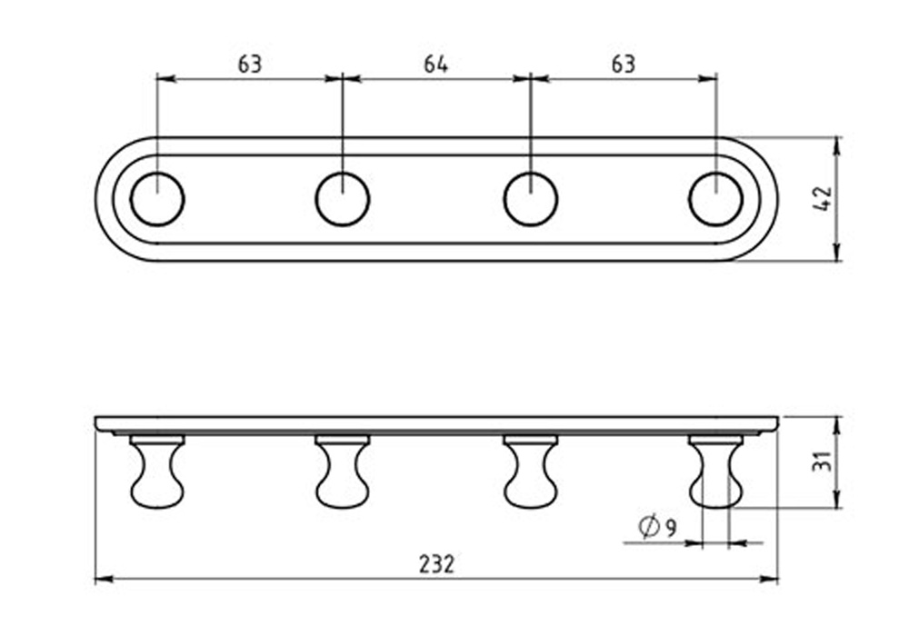 SXEDIO 6143.0 Άγκιστρο τεσσάρων θέσεων METALIA 6143.0 FERRO 8590309002130 6143.0