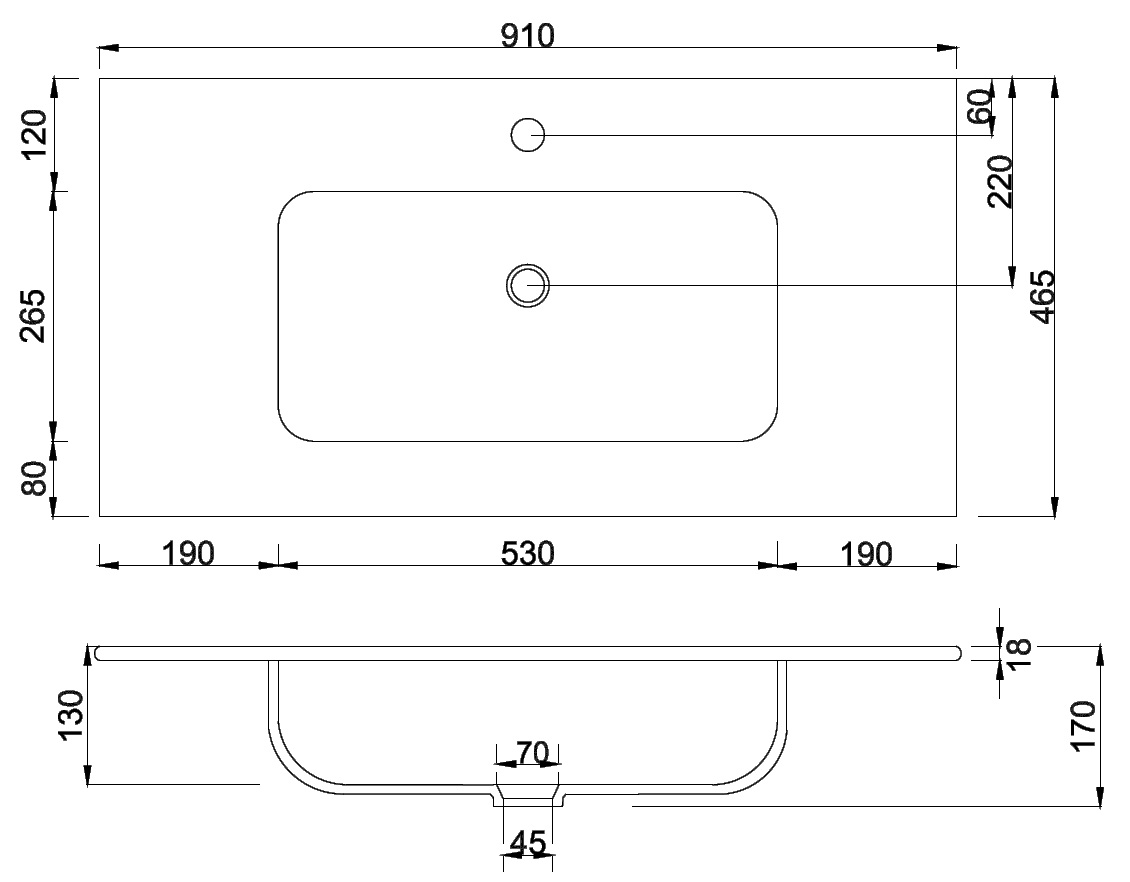SXEDIO 7506 90 Νιπτήρας επίπλου LT 7506 90 KARAG 91x47x18cm 5206836102658 LT7506-90