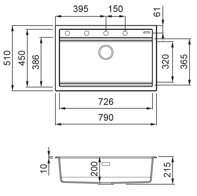 SXEDIO BEST 130 Νεροχύτης κουζίνας BEST 130 ELLECI 79x51cm 5206836679914 BES130
