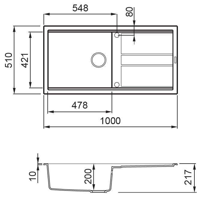 Νεροχύτης κουζίνας BEST 480 ELLECI 100x51cm 4 SXEDIO BEST 480 Νεροχύτης κουζίνας BEST 480 ELLECI 100x51cm 5206836703121 BES480