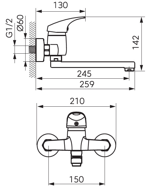 SXEDIO BFO5 Μπαταρία νιπτήρος εντοιχισμού BFO5 FERRO ONE 5902194954495 BFO5