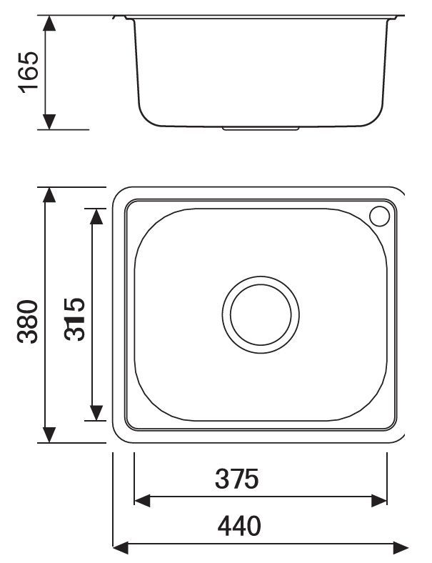 SXEDIO BL 603 Νεροχύτης κουζίνας BL 603 KARAG 44x38x16,5cm 5206836571614 BL603