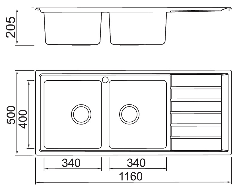 SXEDIO BL 658 Νεροχύτης κουζίνας BL 658 KARAG 116x50cm 5206836570259 BL658