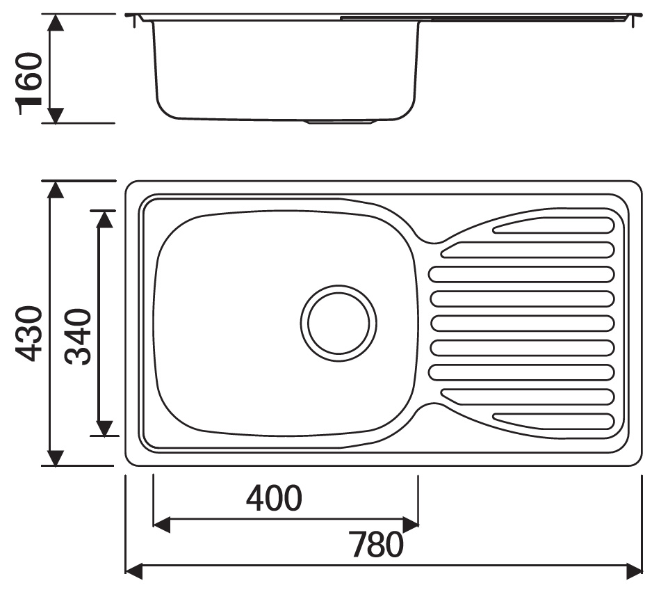 SXEDIO BL 905 XORIS Νεροχύτης κουζίνας BL 905 KARAG 78x43x16,5cm 5206836035345 BL905
