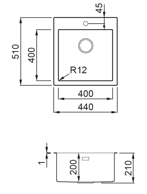 Νεροχύτης κουζίνας ανοξείδωτος COMPASS 400 Satinato ELLECI 44x51cm 4 SXEDIO COMPASS 400 Νεροχύτης κουζίνας ανοξείδωτος COMPASS 400 Satinato ELLECI 44x51cm 8031873604813 LIM400SAC
