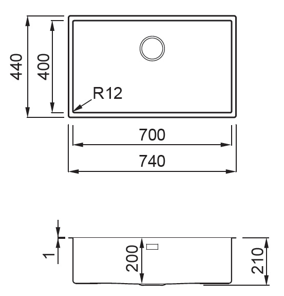 Νεροχύτης κουζίνας ανοξείδωτος ESPRIT 700 Satinato ELLECI 74x44cm 4 SXEDIO ESPRIT 700 Νεροχύτης κουζίνας ανοξείδωτος ESPRIT 700 Satinato ELLECI 74x44cm 8031873604868 LIE700SAC